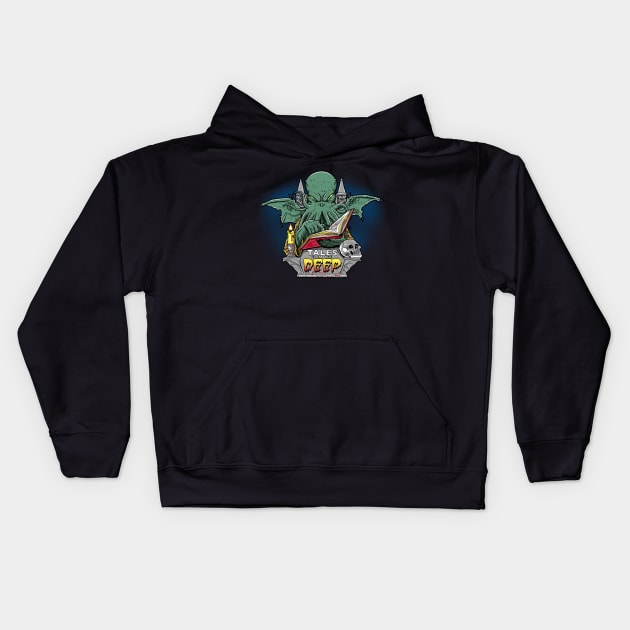 Tales from the Deep Cthulhu 80's Horror Mashup Kids Hoodie by BoggsNicolas